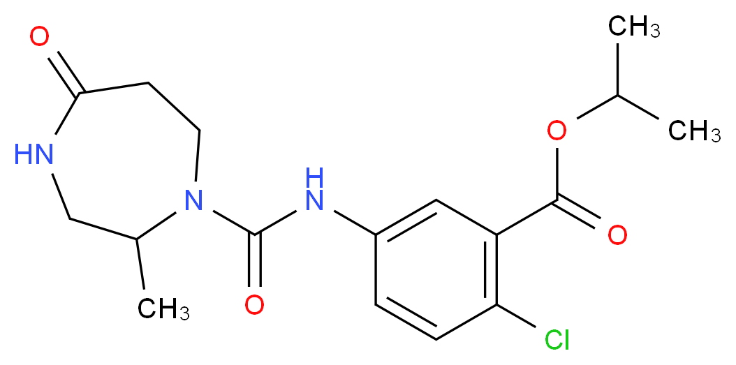 isopropyl 2-chloro-5-{[(2-methyl-5-oxo-1,4-diazepan-1-yl)carbonyl]amino}benzoate_分子结构_CAS_)