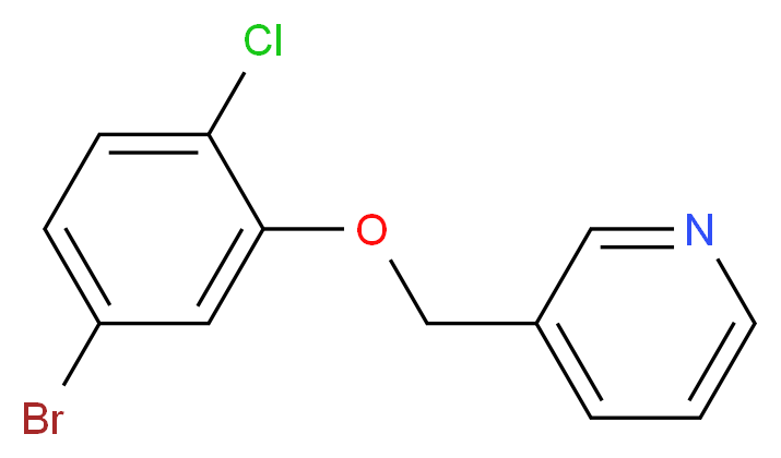 3-((5-Bromo-2-chlorophenoxy)methyl)pyridine_分子结构_CAS_1291487-23-4)