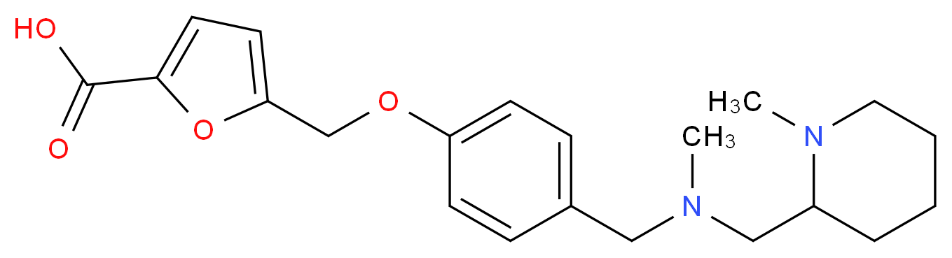 5-{[4-({methyl[(1-methylpiperidin-2-yl)methyl]amino}methyl)phenoxy]methyl}-2-furoic acid_分子结构_CAS_)