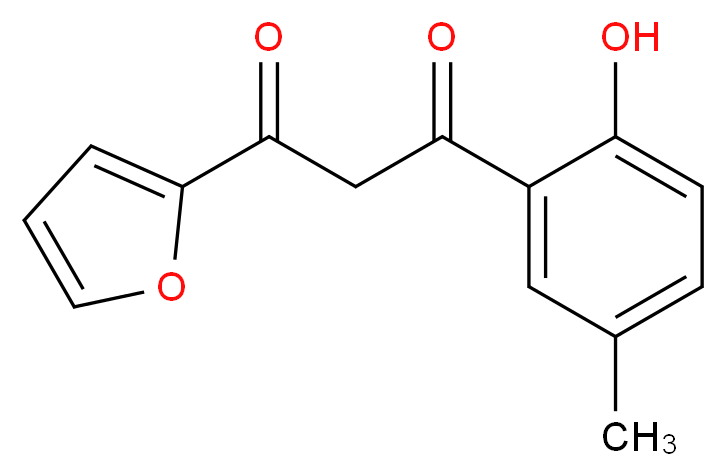 1-(furan-2-yl)-3-(2-hydroxy-5-methylphenyl)propane-1,3-dione_分子结构_CAS_51379-25-0