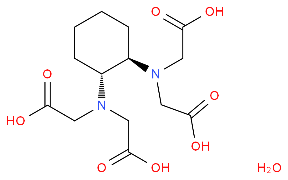 2-{[(1R,2R)-2-[bis(carboxymethyl)amino]cyclohexyl](carboxymethyl)amino}acetic acid hydrate_分子结构_CAS_125572-95-4