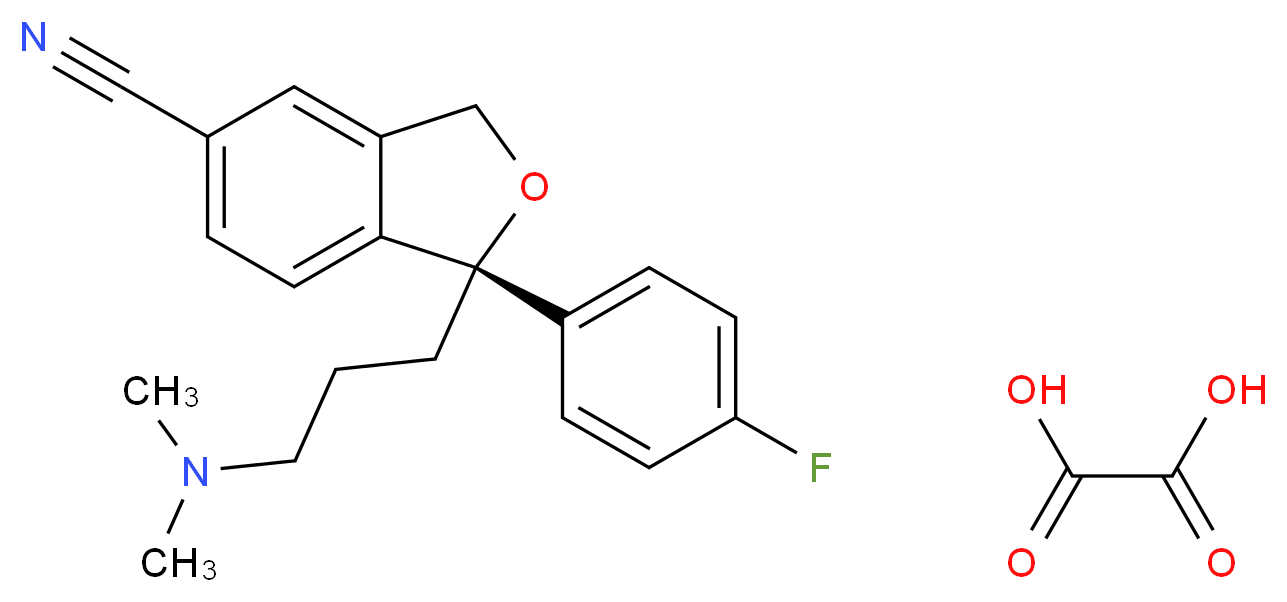 (1S)-1-[3-(dimethylamino)propyl]-1-(4-fluorophenyl)-1,3-dihydro-2-benzofuran-5-carbonitrile; oxalic acid_分子结构_CAS_219861-08-2