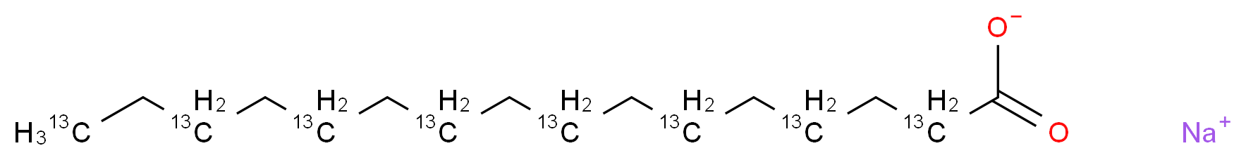 sodium (2,4,6,8,10,12,14,16-<sup>1</sup><sup>3</sup>C<sub>8</sub>)hexadecanoate_分子结构_CAS_1173021-50-5