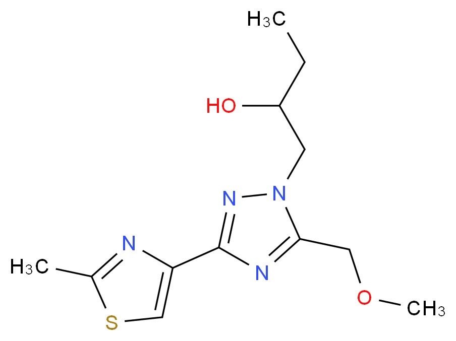 1-[5-(methoxymethyl)-3-(2-methyl-1,3-thiazol-4-yl)-1H-1,2,4-triazol-1-yl]butan-2-ol_分子结构_CAS_)