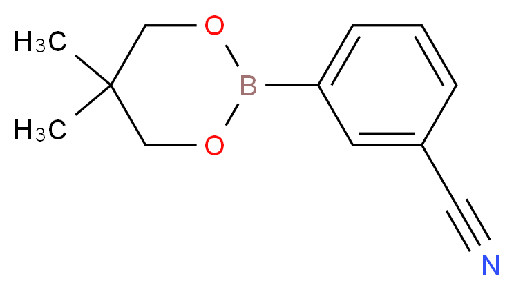 3-氰基苯硼酸新戊二醇酯_分子结构_CAS_214360-45-9)