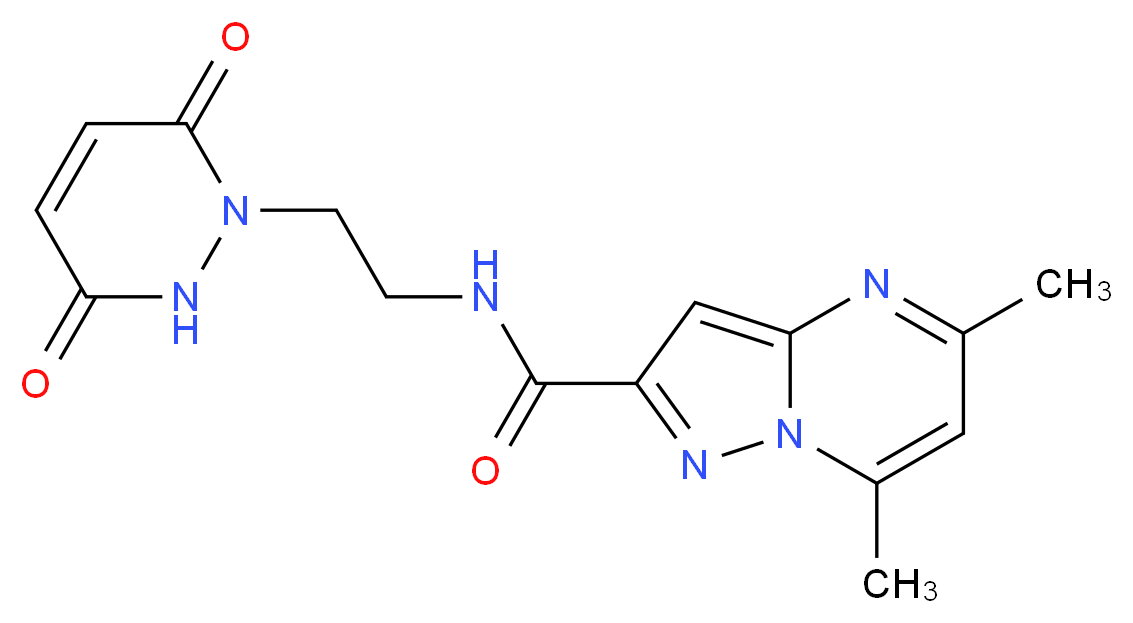 N-[2-(3,6-dioxo-3,6-dihydropyridazin-1(2H)-yl)ethyl]-5,7-dimethylpyrazolo[1,5-a]pyrimidine-2-carboxamide_分子结构_CAS_)