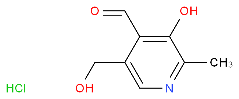 3-hydroxy-5-(hydroxymethyl)-2-methylpyridine-4-carbaldehyde hydrochloride_分子结构_CAS_65-22-5