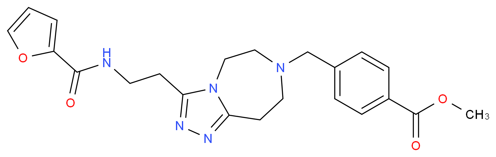 methyl 4-({3-[2-(2-furoylamino)ethyl]-5,6,8,9-tetrahydro-7H-[1,2,4]triazolo[4,3-d][1,4]diazepin-7-yl}methyl)benzoate_分子结构_CAS_)