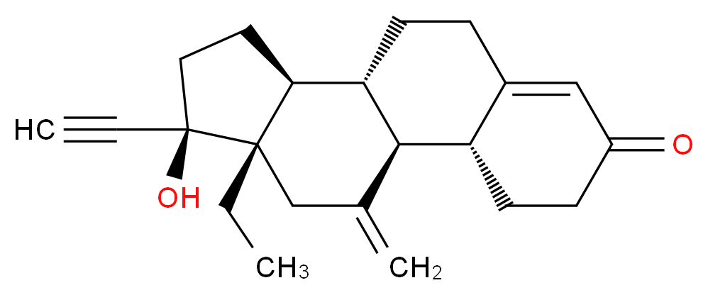 (1S,2R,10S,11S,14R,15S)-15-ethyl-14-ethynyl-14-hydroxy-17-methylidenetetracyclo[8.7.0.0<sup>2</sup>,<sup>7</sup>.0<sup>1</sup><sup>1</sup>,<sup>1</sup><sup>5</sup>]heptadec-6-en-5-one_分子结构_CAS_54048-10-1