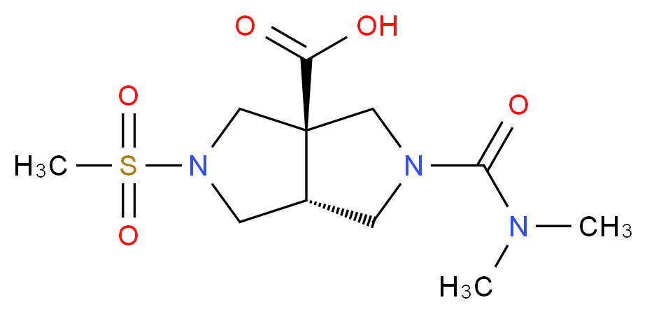 (3aR*,6aR*)-2-[(dimethylamino)carbonyl]-5-(methylsulfonyl)hexahydropyrrolo[3,4-c]pyrrole-3a(1H)-carboxylic acid_分子结构_CAS_)