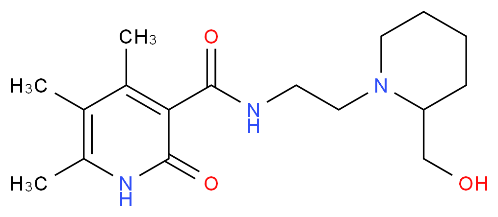 N-{2-[2-(hydroxymethyl)piperidin-1-yl]ethyl}-4,5,6-trimethyl-2-oxo-1,2-dihydropyridine-3-carboxamide_分子结构_CAS_)