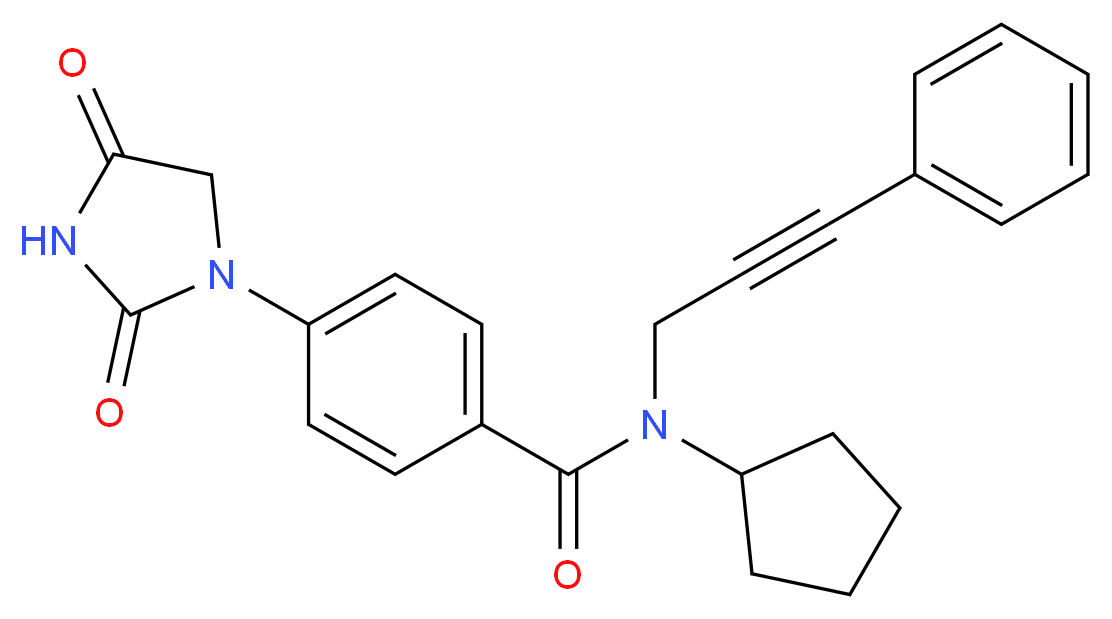 N-cyclopentyl-4-(2,4-dioxoimidazolidin-1-yl)-N-(3-phenylprop-2-yn-1-yl)benzamide_分子结构_CAS_)