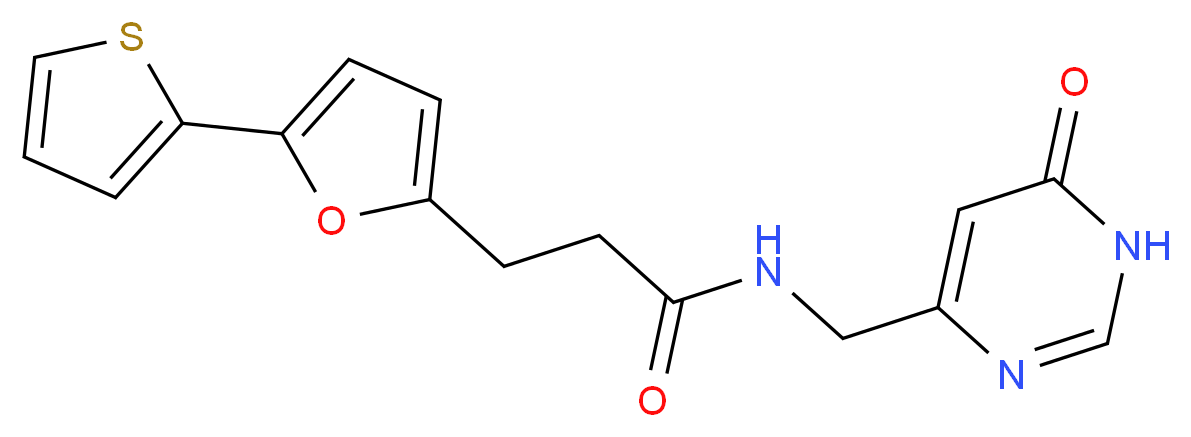N-[(6-oxo-1,6-dihydropyrimidin-4-yl)methyl]-3-[5-(2-thienyl)-2-furyl]propanamide_分子结构_CAS_)