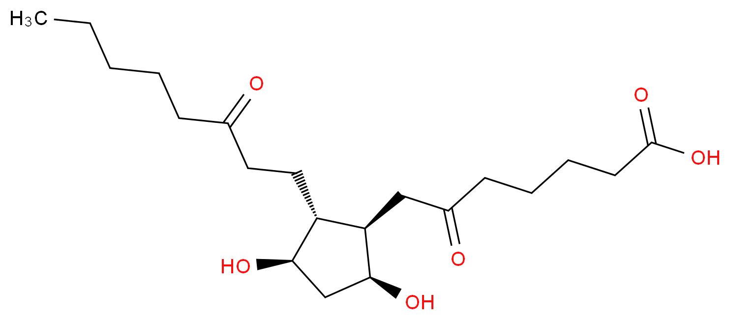 7-[(1R,2R,3R,5S)-3,5-dihydroxy-2-(3-oxooctyl)cyclopentyl]-6-oxoheptanoic acid_分子结构_CAS_63983-53-9