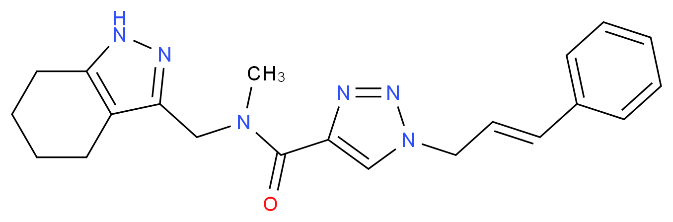 N-methyl-1-[(2E)-3-phenyl-2-propen-1-yl]-N-(4,5,6,7-tetrahydro-1H-indazol-3-ylmethyl)-1H-1,2,3-triazole-4-carboxamide_分子结构_CAS_)