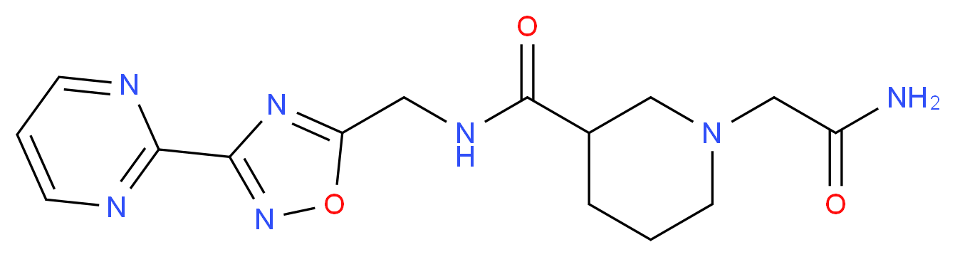 1-(2-amino-2-oxoethyl)-N-{[3-(2-pyrimidinyl)-1,2,4-oxadiazol-5-yl]methyl}-3-piperidinecarboxamide_分子结构_CAS_)