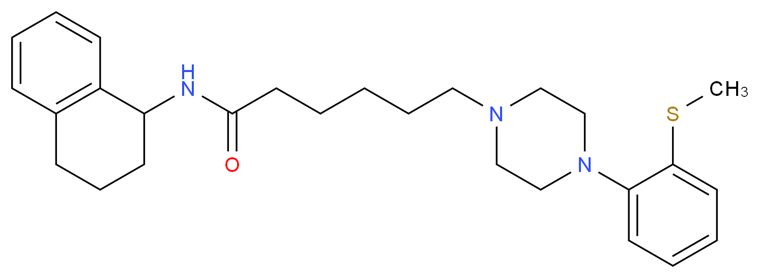 6-{4-[2-(methylsulfanyl)phenyl]piperazin-1-yl}-N-(1,2,3,4-tetrahydronaphthalen-1-yl)hexanamide_分子结构_CAS_824958-12-5