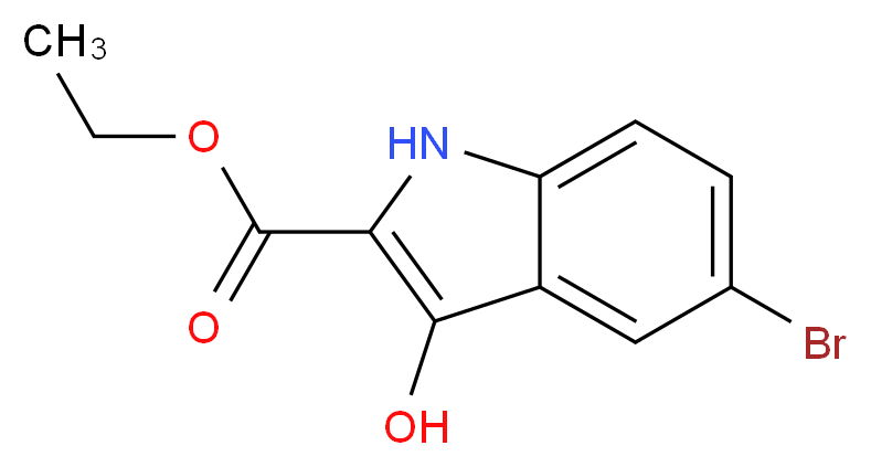 ethyl 5-bromo-3-hydroxy-1H-indole-2-carboxylate_分子结构_CAS_153501-18-9