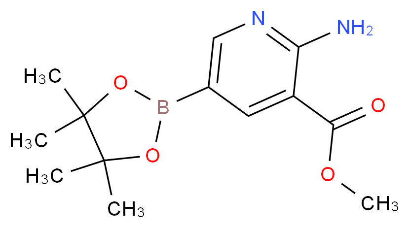 Methyl 2-aMino-5-(4,4,5,5-tetraMethyl-1,3,2-dioxaborolan-2-yl)nicotinate_分子结构_CAS_947249-44-7)