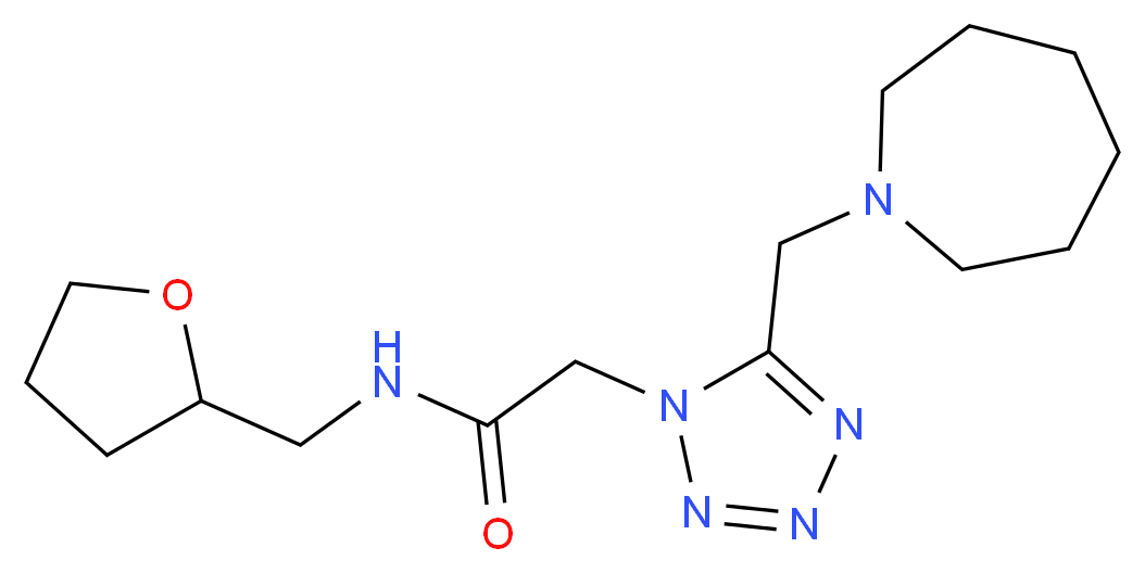 2-[5-(1-azepanylmethyl)-1H-tetrazol-1-yl]-N-(tetrahydro-2-furanylmethyl)acetamide_分子结构_CAS_)