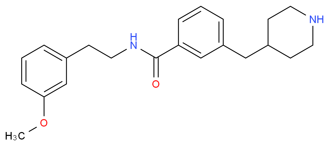 N-[2-(3-methoxyphenyl)ethyl]-3-(4-piperidinylmethyl)benzamide_分子结构_CAS_)
