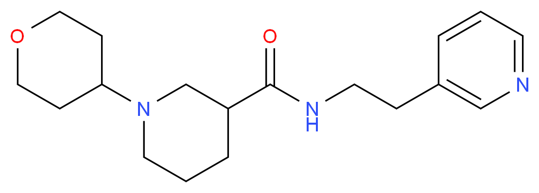 N-[2-(3-pyridinyl)ethyl]-1-(tetrahydro-2H-pyran-4-yl)-3-piperidinecarboxamide_分子结构_CAS_)