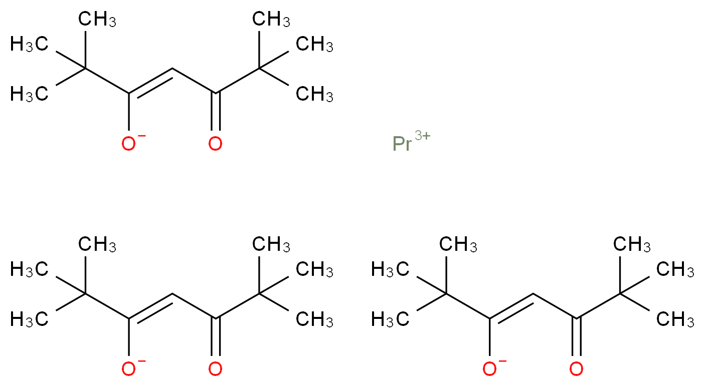 三(2,2,6,6-四甲基-3,5-庚二酮酸)镨(III)_分子结构_CAS_15492-48-5)