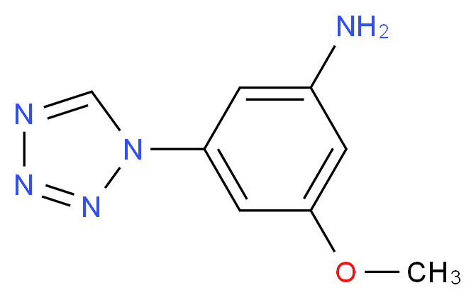3-Methoxy-5-(1H-tetrazol-1-yl)aniline_分子结构_CAS_883291-48-3)