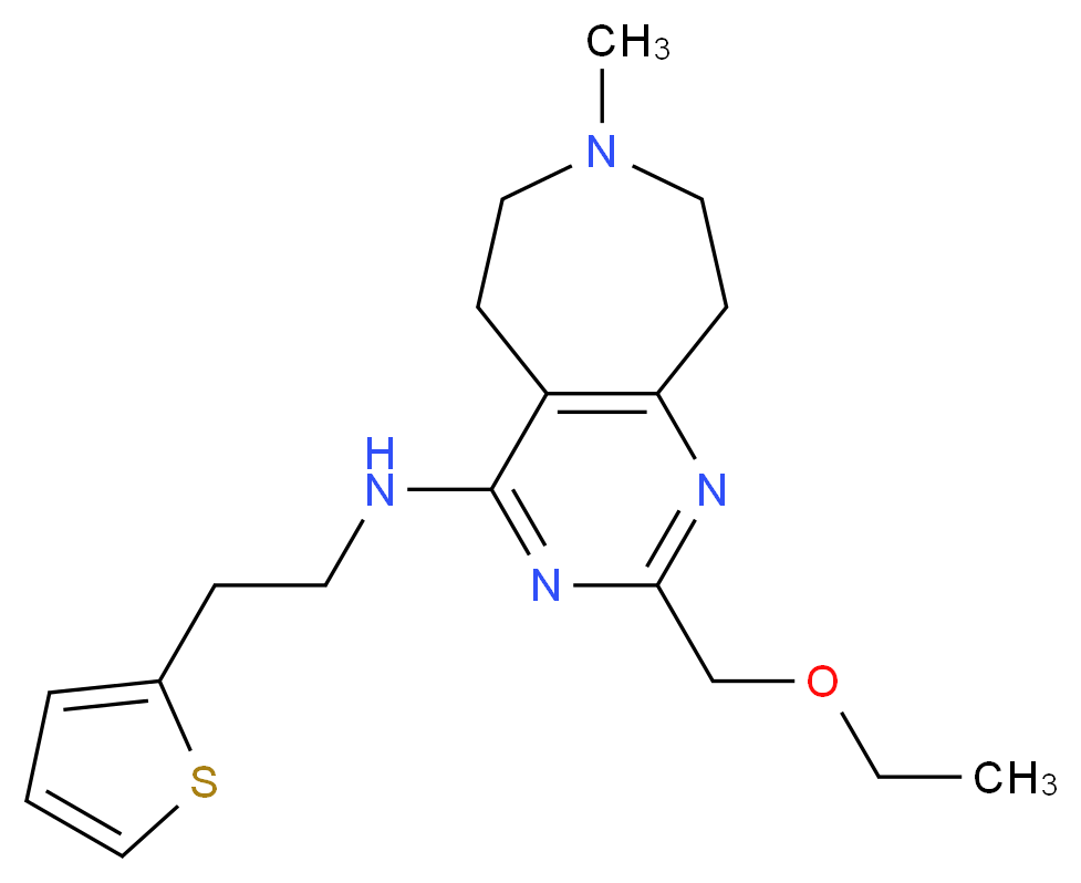 2-(ethoxymethyl)-7-methyl-N-[2-(2-thienyl)ethyl]-6,7,8,9-tetrahydro-5H-pyrimido[4,5-d]azepin-4-amine_分子结构_CAS_)