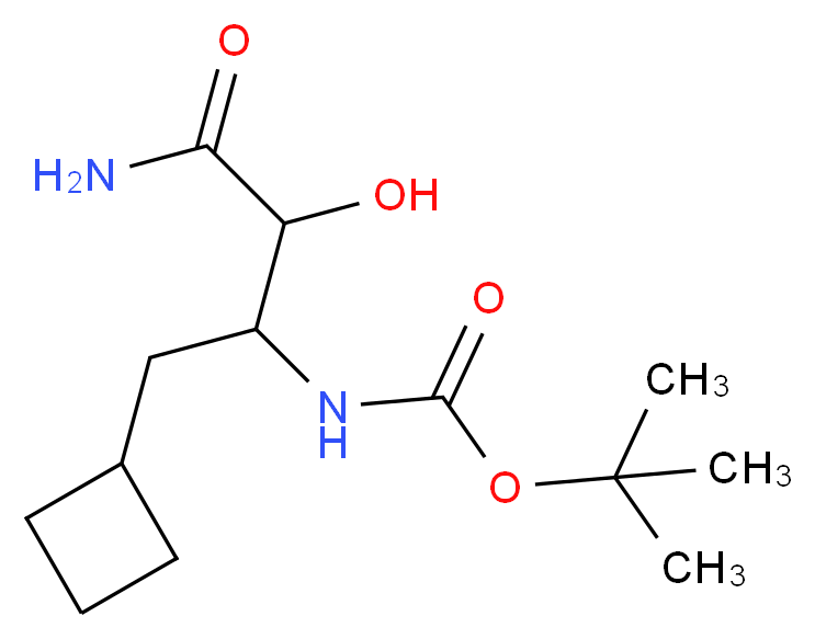 N-[3-Amino-1-(cyclobutylmethyl)-2-hydroxy-3-oxopropyl]-carbamic Acid 1,1-Dimethylethyl Ester_分子结构_CAS_394735-22-9)