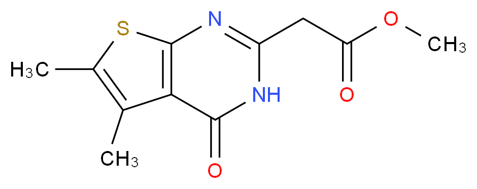 (5,6-Dimethyl-4-oxo-3,4-dihydro-thieno[2,3-d]pyrimidin-2-yl)-acetic acid methyl ester_分子结构_CAS_105219-75-8)