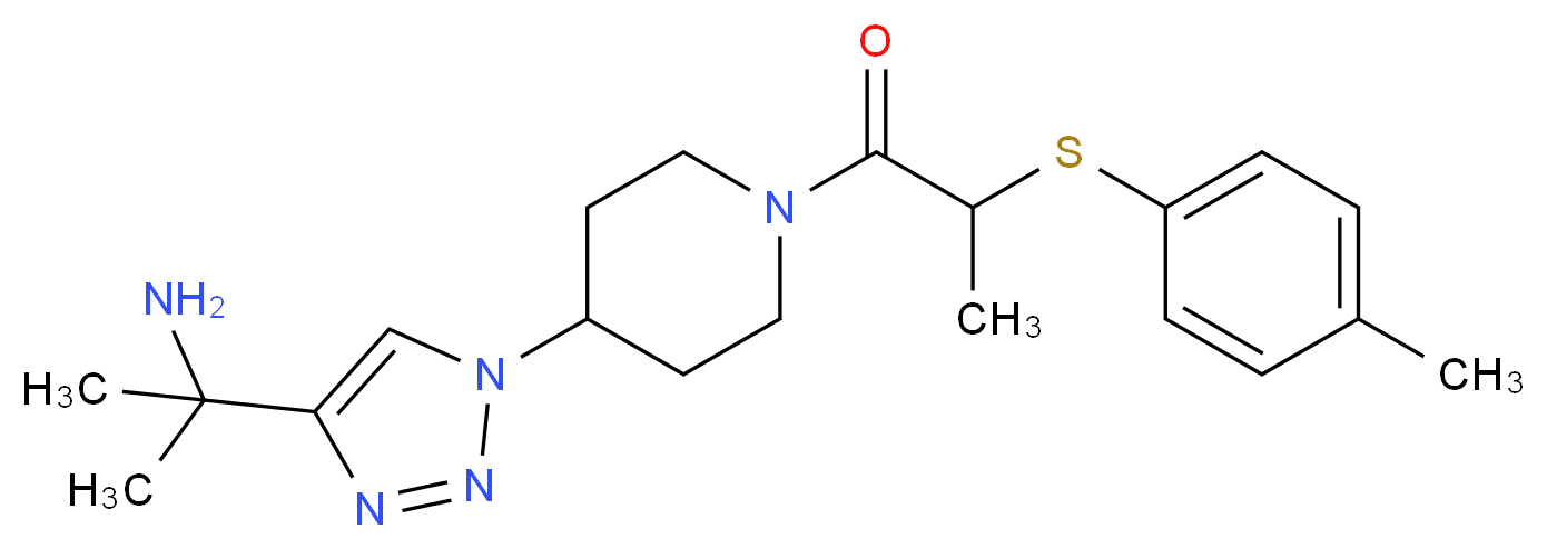 2-[1-(1-{2-[(4-methylphenyl)thio]propanoyl}-4-piperidinyl)-1H-1,2,3-triazol-4-yl]-2-propanamine_分子结构_CAS_)