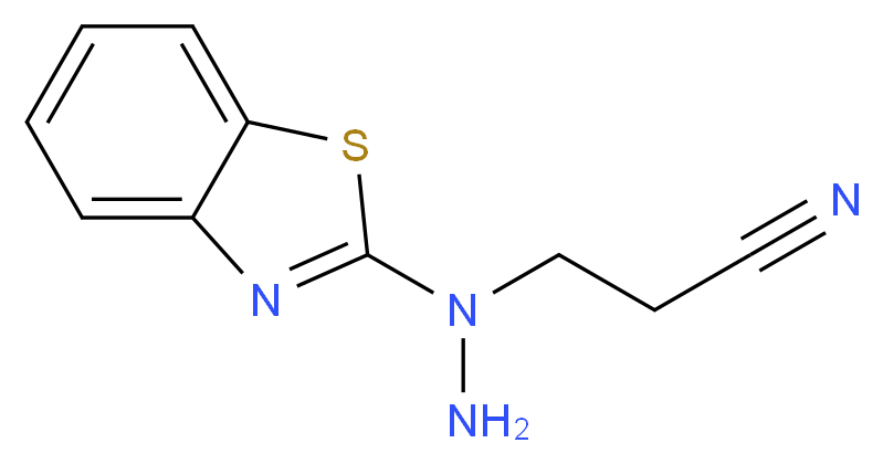 3-[1-(1,3-benzothiazol-2-yl)hydrazin-1-yl]propanenitrile_分子结构_CAS_86691-41-0