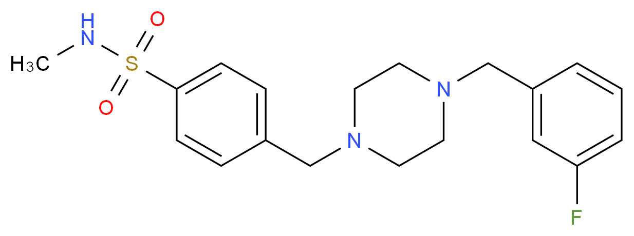 4-{[4-(3-fluorobenzyl)-1-piperazinyl]methyl}-N-methylbenzenesulfonamide_分子结构_CAS_)