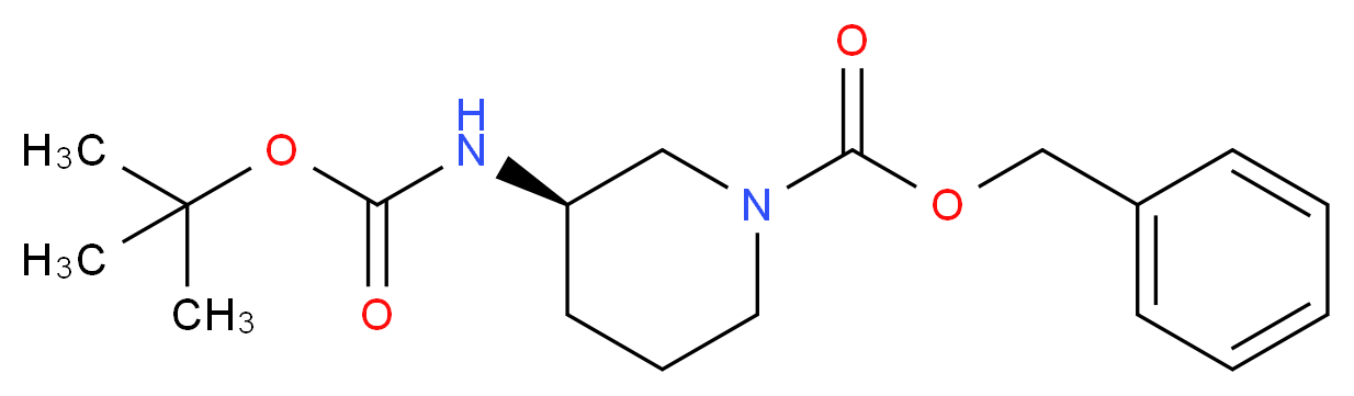 benzyl (3R)-3-{[(tert-butoxy)carbonyl]amino}piperidine-1-carboxylate_分子结构_CAS_485820-12-0