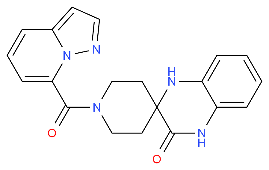 1-(pyrazolo[1,5-a]pyridin-7-ylcarbonyl)-1',4'-dihydro-3'H-spiro[piperidine-4,2'-quinoxalin]-3'-one_分子结构_CAS_)
