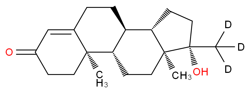 17α-Methyl Testosterone-d3_分子结构_CAS_96425-03-5)