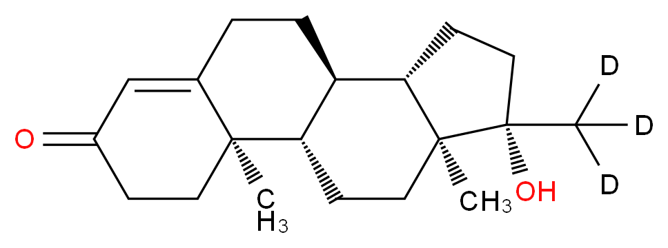 (1S,2R,10R,11S,14S,15S)-14-hydroxy-14-(<sup>2</sup>H<sub>3</sub>)methyl-2,15-dimethyltetracyclo[8.7.0.0<sup>2</sup>,<sup>7</sup>.0<sup>1</sup><sup>1</sup>,<sup>1</sup><sup>5</sup>]heptadec-6-en-5-one_分子结构_CAS_96425-03-5