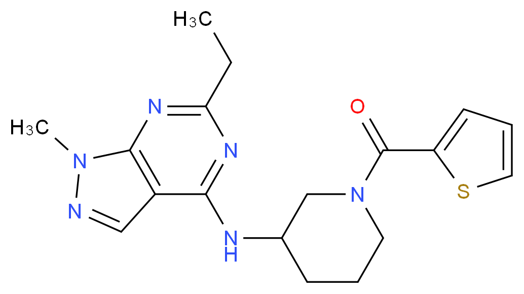 6-ethyl-1-methyl-N-[1-(2-thienylcarbonyl)-3-piperidinyl]-1H-pyrazolo[3,4-d]pyrimidin-4-amine_分子结构_CAS_)