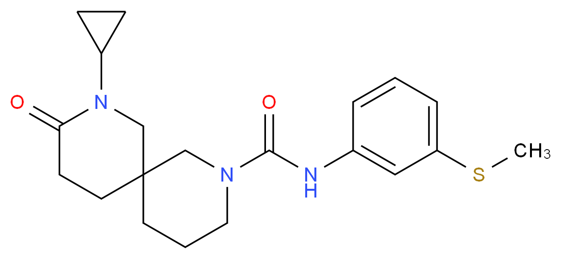 8-cyclopropyl-N-[3-(methylthio)phenyl]-9-oxo-2,8-diazaspiro[5.5]undecane-2-carboxamide_分子结构_CAS_)