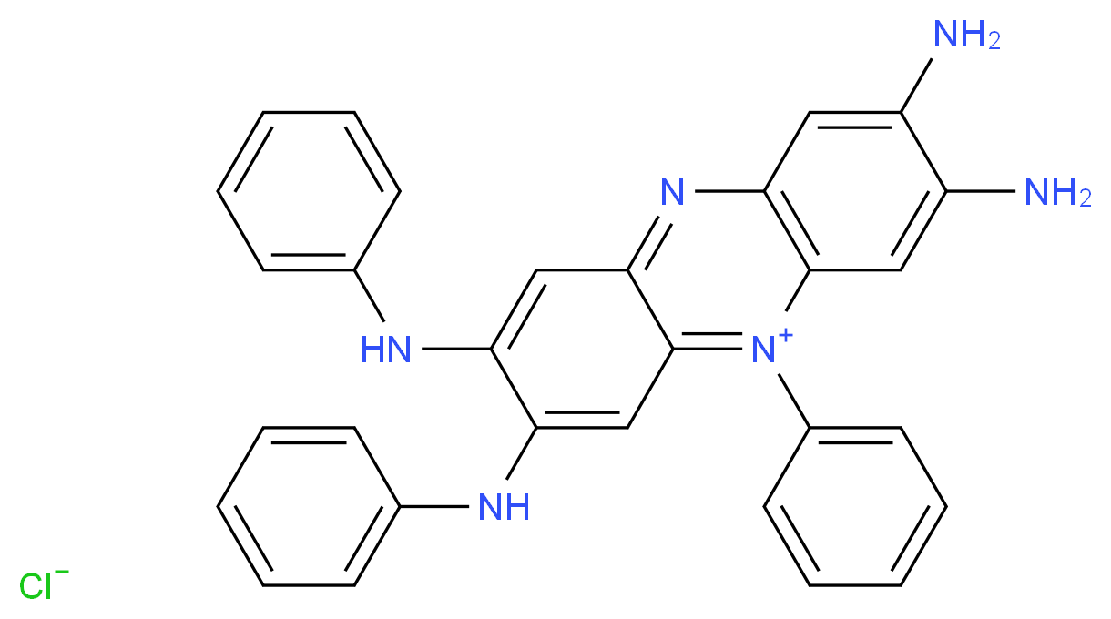 2,3-diamino-5-phenyl-7,8-bis(phenylamino)-5$l^{5},10-phenazin-5-ylium chloride_分子结构_CAS_8004-98-6