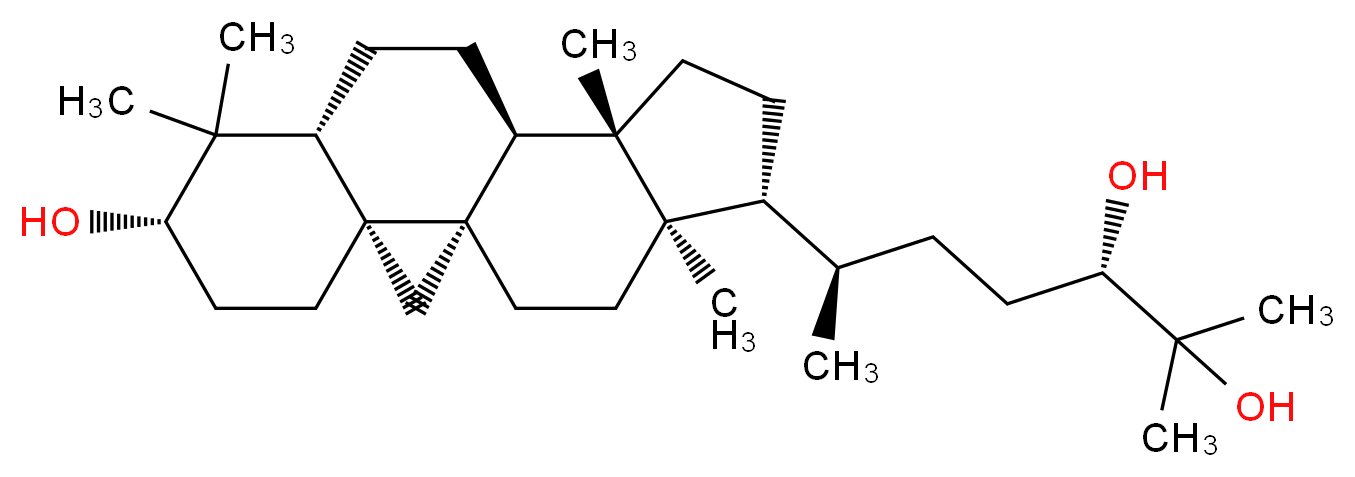 Cycloartane-3β,24,25-triol_分子结构_CAS_57576-29-1)