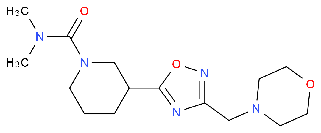 N,N-dimethyl-3-[3-(4-morpholinylmethyl)-1,2,4-oxadiazol-5-yl]-1-piperidinecarboxamide_分子结构_CAS_)