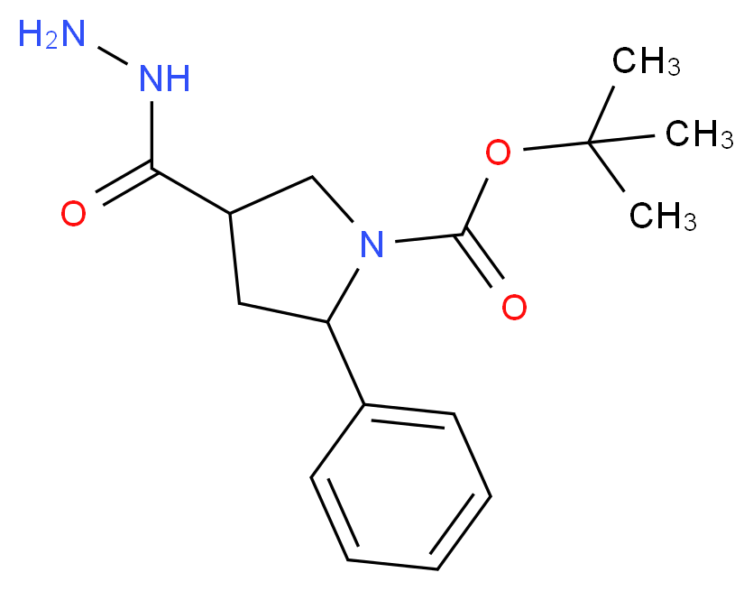tert-butyl 4-(hydrazinecarbonyl)-2-phenylpyrrolidine-1-carboxylate_分子结构_CAS_885277-93-0
