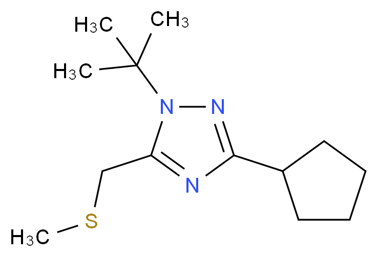 1-tert-butyl-3-cyclopentyl-5-[(methylthio)methyl]-1H-1,2,4-triazole_分子结构_CAS_)