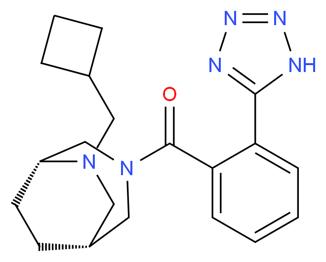 (1R*,5R*)-6-(cyclobutylmethyl)-3-[2-(1H-tetrazol-5-yl)benzoyl]-3,6-diazabicyclo[3.2.2]nonane_分子结构_CAS_)