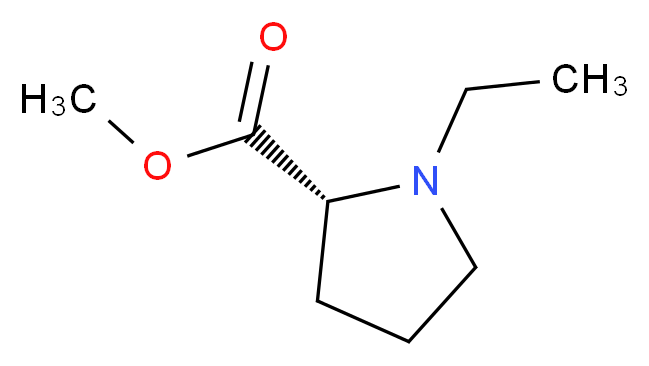 methyl (2R)-1-ethylpyrrolidine-2-carboxylate_分子结构_CAS_107599-40-6