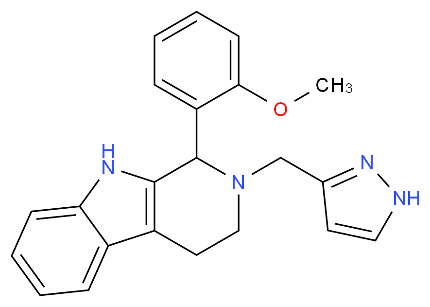 1-(2-methoxyphenyl)-2-(1H-pyrazol-3-ylmethyl)-2,3,4,9-tetrahydro-1H-beta-carboline_分子结构_CAS_)