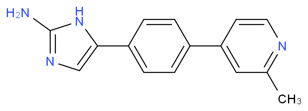 5-[4-(2-methylpyridin-4-yl)phenyl]-1H-imidazol-2-amine_分子结构_CAS_)