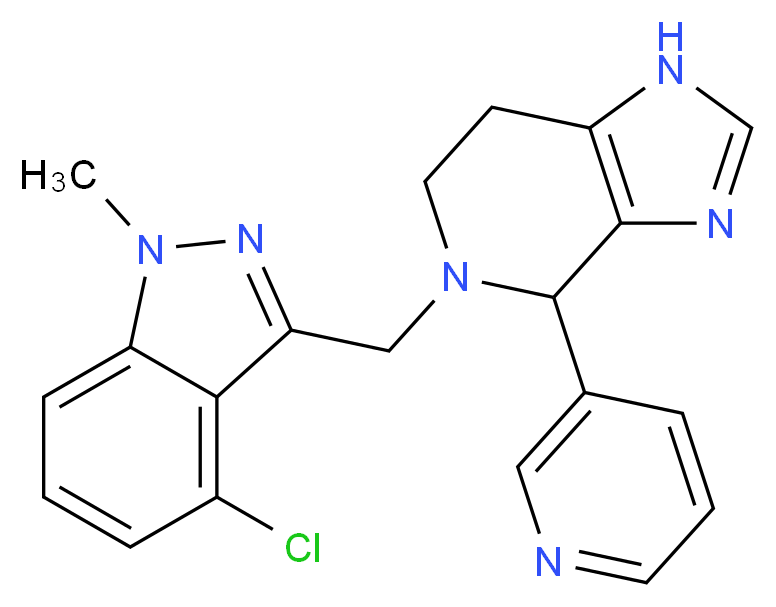 5-[(4-chloro-1-methyl-1H-indazol-3-yl)methyl]-4-pyridin-3-yl-4,5,6,7-tetrahydro-1H-imidazo[4,5-c]pyridine_分子结构_CAS_)